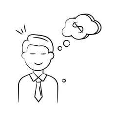 Have a look at this trendy doodle icon of business mind, financial planning vector design