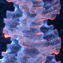 Obraz premium Glowing, Cellular Lifeform in Deep Sea