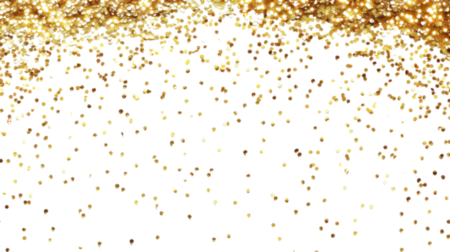 Old confetti that floats down on transparent background