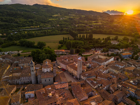 Aerial View of Citt&agrave; di Castello, Province of Perugia, Umbria, Italy