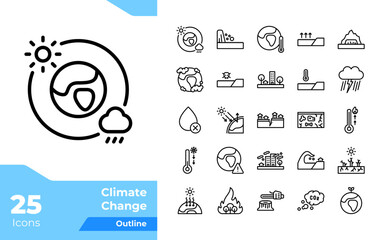 Climate Change Line Icons
