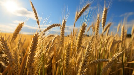Fototapeta premium Golden Wheat Field Under the Warm Summer Sun