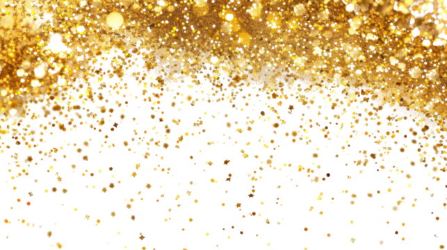 Old confetti that floats down on transparent background