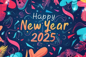 Colorful New Years 2025 Celebration