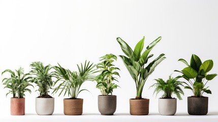 Fototapeta premium potted plants for the interior on white background.