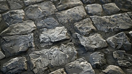 Close-Up of a Cobblestone Pavement
