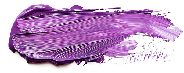 Abstract splash acrylic colorfull purple brush stroke oil paint smear line on white background.
