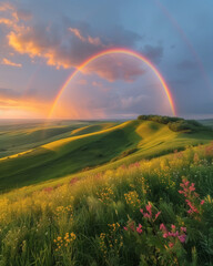 Obraz premium rainbow over the field