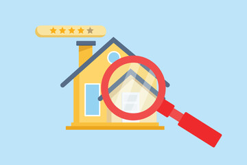 Real estate market concept. Colored flat vector illustration isolated.