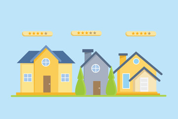 Real estate market concept. Colored flat vector illustration isolated.