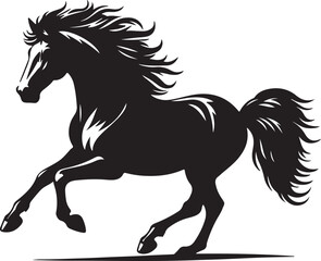Obraz premium horse silhouette vector art illustration with white background 