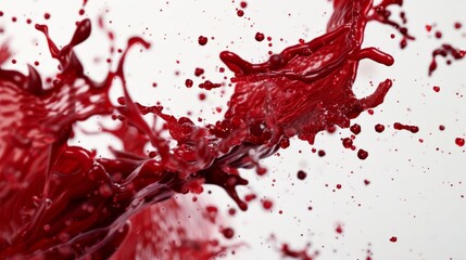 Dynamic red paint splash frozen in motion