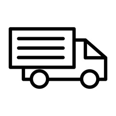 Icecream Truck Vector Line Icon Design