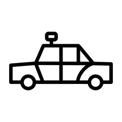 Police car Vector Line Icon Design