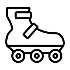 Roller skates Vector Line Icon Design