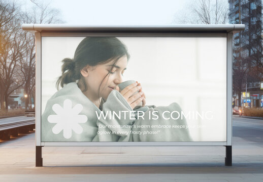 Bus Stop Sign Mockup With Generative AI