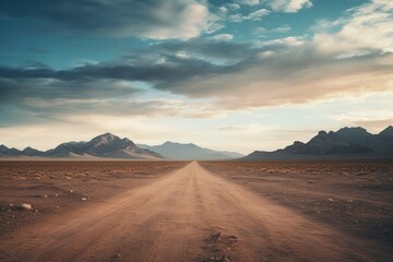 Naklejka premium Road Journey Atmospheric Desert Paths.jpeg