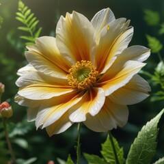 Beautiful Yellow and White Flower in Bloom.