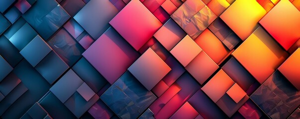 Abstract colorful geometric background of square patterns in bright hues