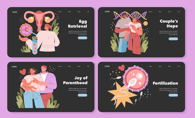 Test Tube Babies. Flat Vector Illustration