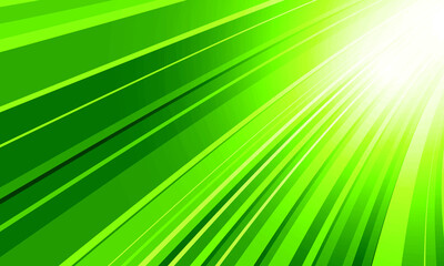 Abstract green radial stripes background. bright rays.