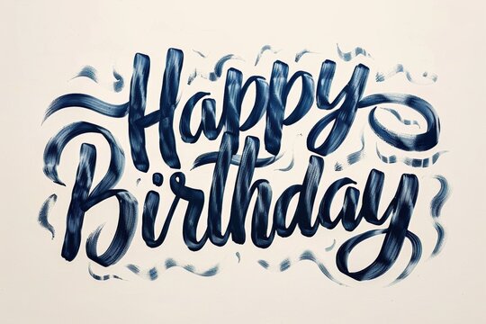 Elegant Hand-Painted Happy Birthday Greeting