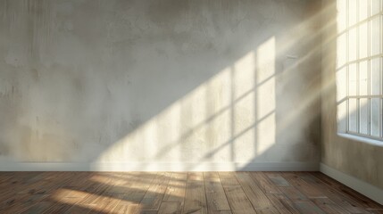 Window light shadow on wall. Interior background illustration generated by ai