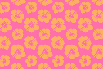 seamless pattern with hibiscus flowers for banners, cards, flyers, social media wallpapers, etc. © mar_mite_