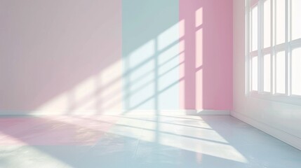Obraz premium Window light shadow on wall. Interior background illustration generated by ai