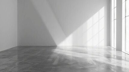 Window light shadow on wall. Interior background illustration generated by ai