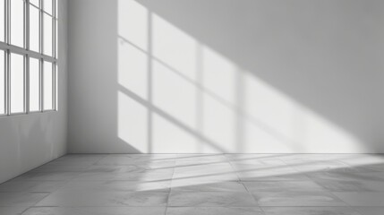 Window light shadow on wall. Interior background illustration generated by ai