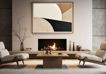 Fireplace Picture Frame With Generative AI