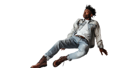 Casual Leaning Pose on transparent background