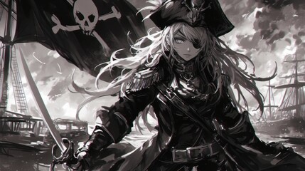 Naklejka premium woman pirate
