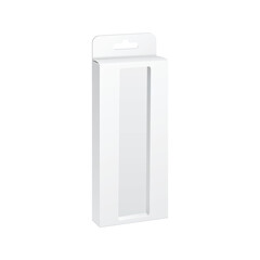 White product package box with a window. Vector