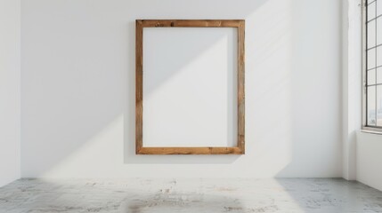 Frame on the wall mock up. Illustration generated by ai