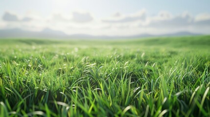Obraz premium Grass background front view illustration generated by ai