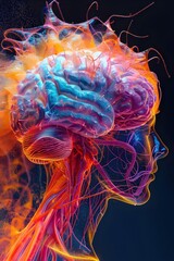 Captivating and Vivid MRI Scan of the Complex Human Brain Neural Network