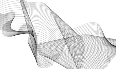 Abstract wavy grey blend technology liens background. Digital frequency track equalizer. Abstract frequency sound wave lines and twisted curve lines background. Banner design background.