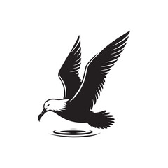 Silhouette of soaring albatross - albatross illustration - albatross black vector
