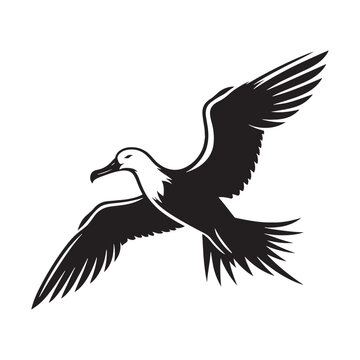 recommend clip art: Albatross silhouette against sky - minimallest albatross vector
                    