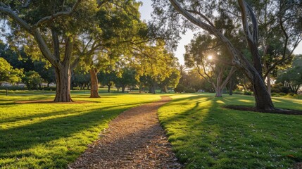 Fototapeta premium City Park with Footpath