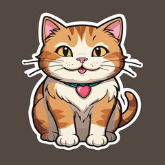 Cute cat clipart, vector illustration. Cartoon kitten