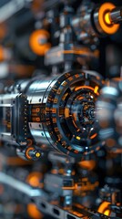 Fototapeta premium Precision Mechanical Engineering Control Systems with Digital Displays and Advanced Algorithms