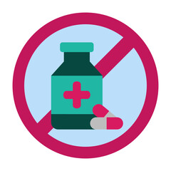 Obraz premium No Drugs flat icon