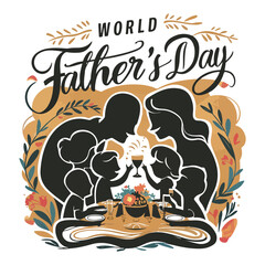 Fathers day vector art illustration