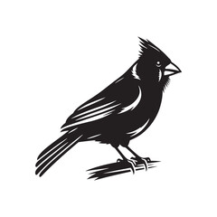 Cardinal bird outline silhouette - minimallest cardinal vector
