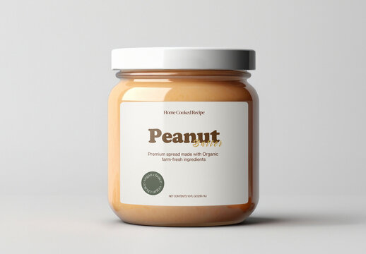Peanut Butter Food Jar Label Mockup With Generative AI