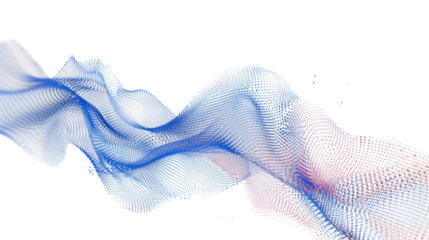 Colorful Abstract Smoke Waves on transparent background
