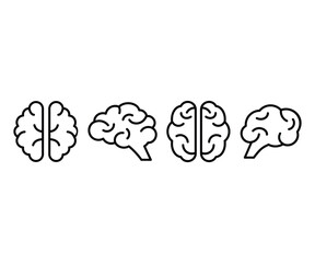 brain human anatomy body icons symbol sign vector design simple line black white color modern illustration collections